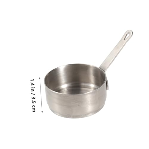 Hoement 1pc Cooking Frying Pan Sauce Cups Coffee Warmer Mini Butter Warmer Pot Butter Melter Dipping Sauce Bowls Small Pan Non Stick Pan Sauce Jug Induction Cookware Butter Melting Pan