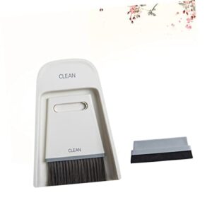 Gogogmee 1 Set Cage Cleaner Countertop Broom Dustpan Small Dustpan Brush Desktop Cleaning Broom Soft Bristle Broom Tiny Cleaning Broom Table Sweep Broom Mini Broom and Dustpan White