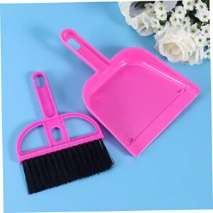 Outanaya Cleaning Tools Computer Keyboard Broom Computer Dustpan Small Camping Broom Cage Cleaner Mini Dustpan and Brush Mini Keyboard Brush Dustpan Short Handle Mini Brush Sofa Brooms Rosy