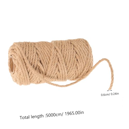 Hohopeti 1 Roll Cat Climbing Rope Sturdy Cat Scratcher Rope Heavy Sisal Twine Cat Scratching Tree Replacement Rope Natural Jute Twine Rope on Cat Trees Sisal Fibre Rope Sisal Rope Khaki