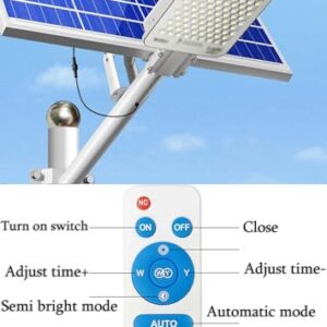 ZXXHNNAIH Solar Street Light IP65 Waterproof Solar Street Lights with Adjustable Solar Panels Can be remotely Controlled,for Basketball Court Parking Lot