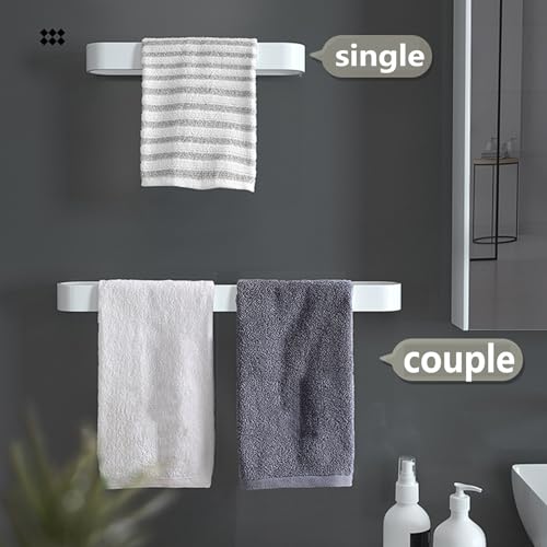 Towel Racks, Towel Rackstylish Bathroom Towel Rail Wall Mounted Towel Rack 1 Tier Bath Towel Rack 2 Installation Methods Aluminum Towel Rail Towel Rack/Real for Bathroom/White/50Cm