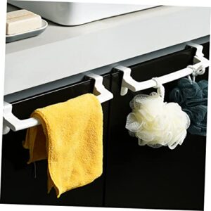 HOLIDYOYO 6pcs Door Hook Towel Hooks Towel Holder Over Door Towel Stand Over Door Towel Rack Cabinet Door Towel Hanger Arm Warmers Cabinet Hooks Kitchen Dish Cloth Storage Rod Towel Bar Abs