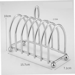 Garneck Sandwich Bread Holder Desktop Stand Household Toast Rack Oven Accessories Tabletop Grill Toast Storage Stand Desktop Toast Stand Kitchen Lid Organizer Silver Stainless Steel