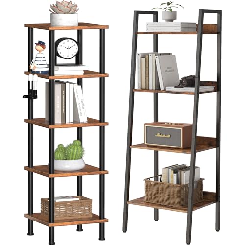 Homedawn 5-Tier Corner Shelf & 4-Tier Ladder Shelf