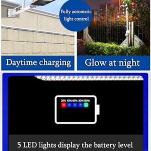 ZXXHNNAIH Solar Street Light IP165 Waterproof Solar Street Light with Pole,Easy Installation,Equipped with a Remote Control for Remote Control,for Yard