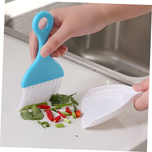 ORFOFE 2 Sets Desktop Cleaner Dustpan and Brush Mini Hand Broom Hand Sweeping Brush Keyboard Broom Dustpan Small Hand Broom Hand Whisk Broom Mini Dusting Broom Dust Broom Cleaning Dustpan