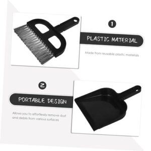 Garneck 1 Set Broom Dustpan Set Auto Car Automotive Cars Brooms Detailing Brush Multi-Function Mini Dustpan Car Vent Cleaner Dust Pan Car Detail Brush Desktop Cleaning Broom Black Plastic