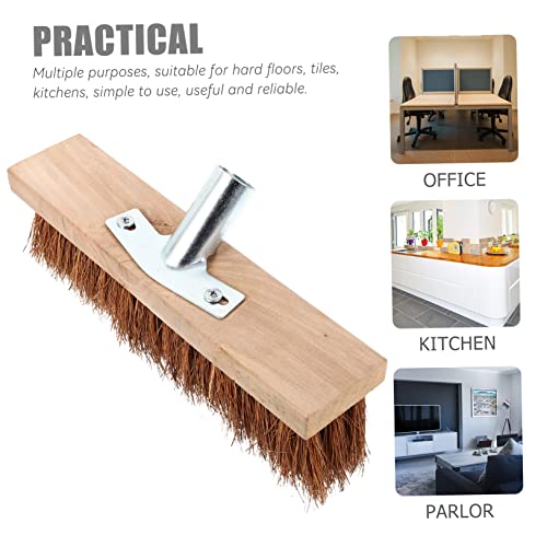 Bristle Brush Head Household Cleaning Brushes Soft Bristle Cleaning Brush Push Broom Head Wooden Floor Cleaner Brush Head Floor Cleaning Brush Head Replacement Brush Head Iron BCOATH