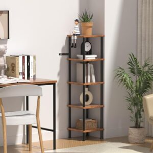 Homedawn 5-Tier Corner Shelf & 5-Tier Ladder Shelf with Steel Frame