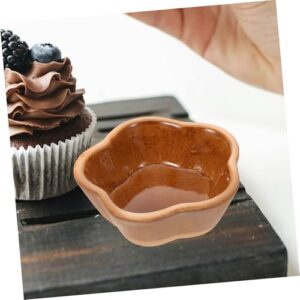 GRIRIW Plum Blossom Cake Stamp Mold Cute Bowl Oven Egg Cup Creme Brulee Dishes Mini Souffle Dish Mixing Bowl Lahsary Charcuterie Bowl Cooking Utensil Moulder Egg Bite Mold Coffee Ceramics