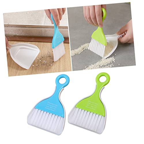 ORFOFE 2 Sets Desktop Cleaner Dustpan and Brush Mini Hand Broom Hand Sweeping Brush Keyboard Broom Dustpan Small Hand Broom Hand Whisk Broom Mini Dusting Broom Dust Broom Cleaning Dustpan