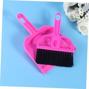 Outanaya Cleaning Tools Computer Keyboard Broom Computer Dustpan Small Camping Broom Cage Cleaner Mini Dustpan and Brush Mini Keyboard Brush Dustpan Short Handle Mini Brush Sofa Brooms Rosy