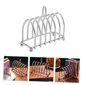 Garneck Sandwich Bread Holder Desktop Stand Household Toast Rack Oven Accessories Tabletop Grill Toast Storage Stand Desktop Toast Stand Kitchen Lid Organizer Silver Stainless Steel