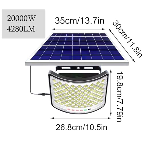 ZXXHNNAIH Solar Street Light IP67 Waterproof Solar Parking Lot Lights, with 16.4ft Cables Street Solar Light,Dusk to Dawn Easy-to-Install for Basketball Court