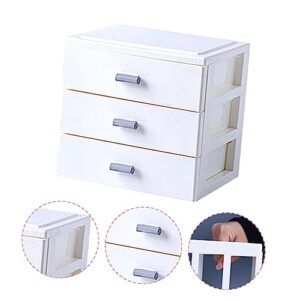 STOBOK Box Storage Box Stackable Organizer Drawers Storage Drawers Sundry Holder Desktop Organizer Sundries Organizer Desktop Drawer Organizer Dresser Storage Organizer White Pp