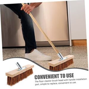 Bristle Brush Head Household Cleaning Brushes Soft Bristle Cleaning Brush Push Broom Head Wooden Floor Cleaner Brush Head Floor Cleaning Brush Head Replacement Brush Head Iron BCOATH