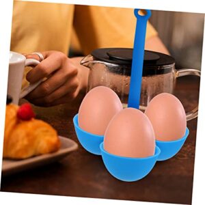 Unomor 3 Pcs Egg Boiling Gadget Hard Boiled Egg Maker Steamed Egg Cup Egg Cooker Cup Oven Egg Cooker Kitchen Utensil for Egg Boiling Microwave Egg Poacher Poached Egg Maker Orange