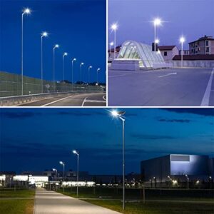 BLHKBAIKB Solar Street Light Outdoor,30000 Lumens Dusk to Dawn Solar LED Street Light with Remote Control 6500K Daylight White,IP67 Waterproof for Yard,Garden,Parking Lot