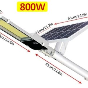 ZXXHNNAIH 800W Solar Street Lights Outdoor, High Brightness Dusk to Dawn LED Lamp with Remote Control, IP66 Waterproof for Parking Lot, Yard, Garden, Patio, Plaza