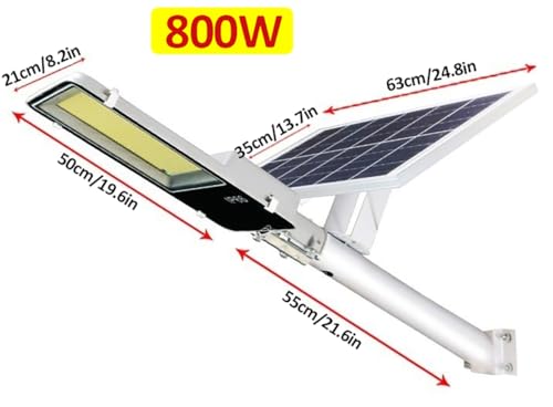 ZXXHNNAIH 800W Solar Street Lights Outdoor, High Brightness Dusk to Dawn LED Lamp with Remote Control, IP66 Waterproof for Parking Lot, Yard, Garden, Patio, Plaza