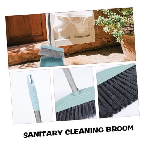 BUTIFULSIC 2pcs Stainless Steel Broom Market Broom Outdoor Brooms Portable Dust Broom Upright Broom Sweeper Broom Household Broom Long Handled Broom Large Broom Lobby Broom Blue Plastic