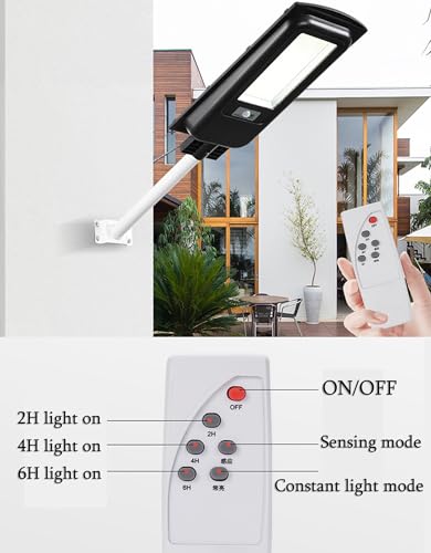 ZXXHNNAIH Solar Street Light IP65 Waterproof Street Solar Light,Multiple Lighting Modes Easy to Install for Front Door Backyard Garage