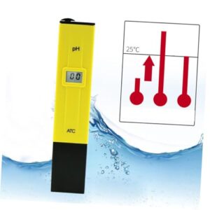 SOESFOUFU Ph Tester LCD Ph Pen Digital Ph Pen Ph Measurement Ph Meter Pen Ph Test Pen Water Quality Monitor Drinking Water Ph Pen Aquarium Ph Pen Portable Ph Pen Water Tester Yellow