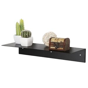 FixtureDisplays® 17-Inch Modern Black Metal Floating Shelf Hanging Organizer Rack Wall-Mounted Display Stand 16794-NEW-NF