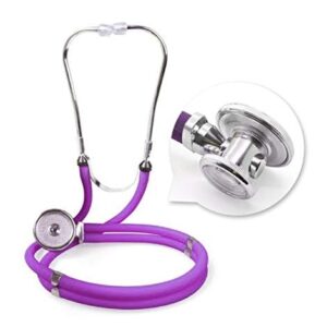 Stainless Steel Dual Double Tube Stethoscope for Doctor, Professional, Student, Purple