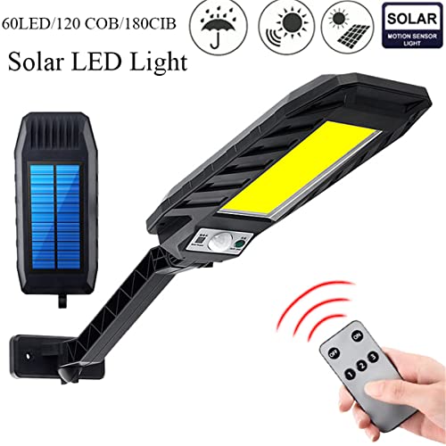 BLHKBAIKB Solar Street Light Outdoor,Dusk to Dawn Motion Sensor with Remote Control 30000 Lumens Solar Outdoor Light IP67 Waterproof,Suitable for Backyard Garden Parking Lot Etc