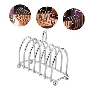 Garneck Sandwich Bread Holder Desktop Stand Household Toast Rack Oven Accessories Tabletop Grill Toast Storage Stand Desktop Toast Stand Kitchen Lid Organizer Silver Stainless Steel