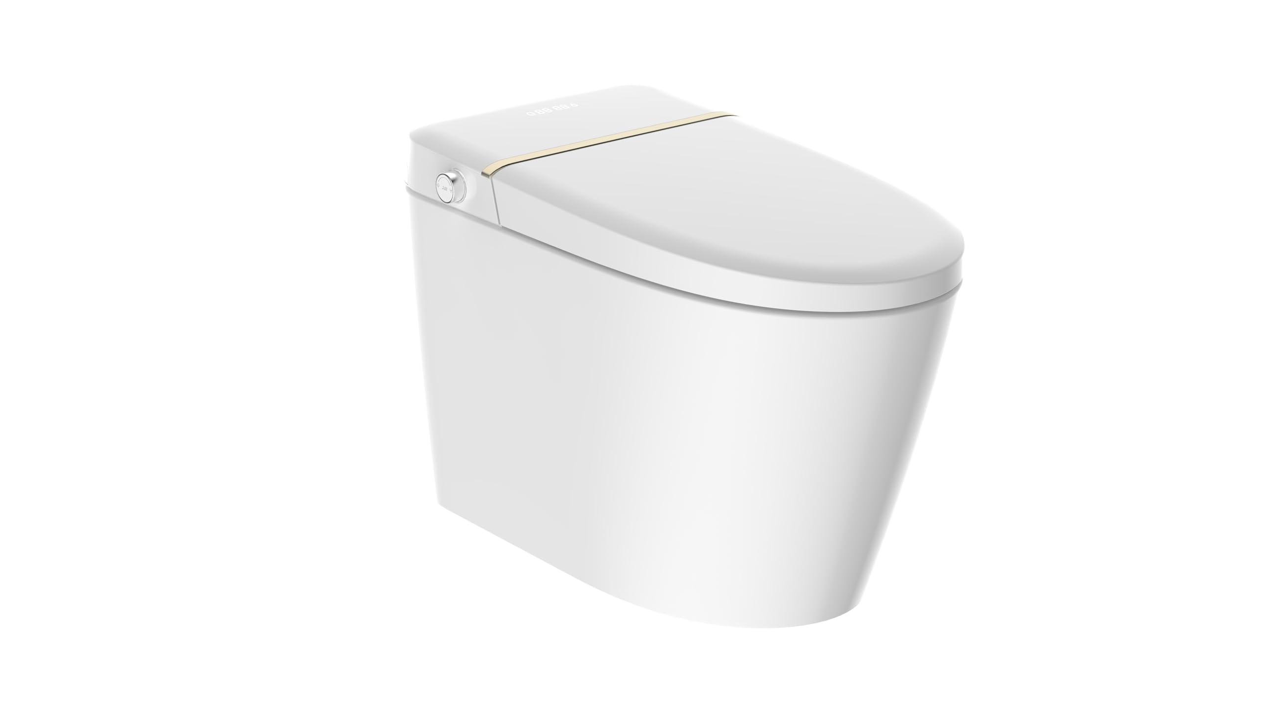 WIIS' IDEA Smart Toilet, Elongated One Piece Bidet Toilet with Bidet Built In, Tankless Smart Bidet Toilet with Auto Open Close, Auto Flush, Foot Sensor, Heated Bidet Seat, LED Display, Night Light