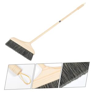 OHPHCALL Wooden Long Handle Broom Dust Sweeper Toilet Riser Dust Broom Telescopic Broom Concrete Broom Sofa Sweeping Broom Fine Bristle Broom Camping Broom Courtyard Broom Rv Bristle Hair