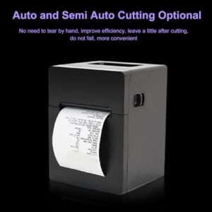 Thermal Receipt Printer with Automatic Cutter, 80mm POS Receipt Printer for Restaurant Shopping Mall Support Cash Drawer, Easy Install and Save Space (US Plug)