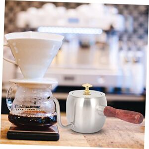 VINTORKY Wooden Handle Coffee Pot Japanese Tea Pots Hand Drip Coffee Pot Coffee Server Thermal Carafe Coffee Maker Coffee Kettle Coffee Makers Espresso Stainless Steel