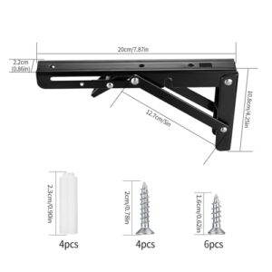 Shelf Bracket Foldable Bracket 8 inch Stainless Steel Bracket 2 Piece DIY L Shape Workbench Folding Table Hinge Bracket