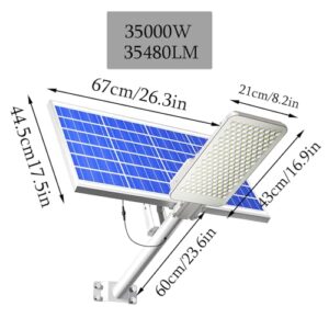 ZXXHNNAIH Solar Street Light IP65 Waterproof Solar Street Lights with Adjustable Solar Panels Can be remotely Controlled,for Basketball Court Parking Lot