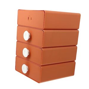 honmeet 4pcs drawer storage box dresser drawers storage pull out drawers cosmetic organizer countertop drawer vanity organizer desktop drawers storage rack organizer mini drawer orange pp