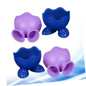 FUNOMOCYA 4pcs Silicone Egg Cups Egg Holder Breakfast Egg Cup Holder Cups for Boiled Eggs Soft Boiled Egg Holder Egg Cooker Cups Silicone Egg Boiler Blue