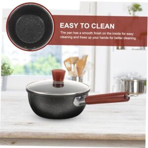 SHOWERORO 1 Set Small Mini Cooker Stainless Cookware Outdoor Pot Induction Saucepan Mini Butter Warmer Steel Butter Warmer Small Sauce Pot Noodle Cooker Pot Pastel Pan Black Iron