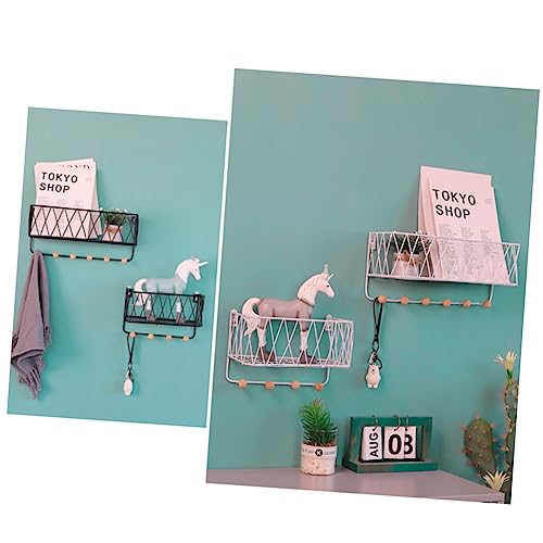 Parliky 1pc Wall Storage Shelves Storage Storage Storage Hanging Rack Hooks and Storage -Mounted Storage Rack Necktie Storage Case Wall Rack Storage Shelf White