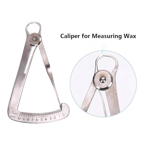 Dental Gauge Caliper, Dental Metal Wax Caliper High Precision Orthodontic Gauge, Stailess Steel Measuring Tools Dental Instruments (for Wax)