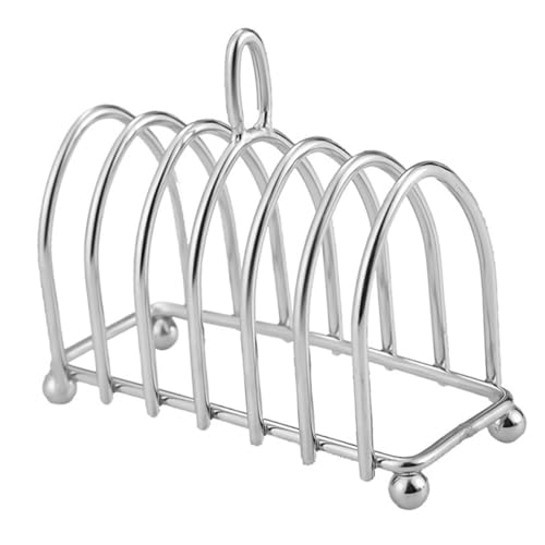 Garneck Sandwich Bread Holder Desktop Stand Household Toast Rack Oven Accessories Tabletop Grill Toast Storage Stand Desktop Toast Stand Kitchen Lid Organizer Silver Stainless Steel