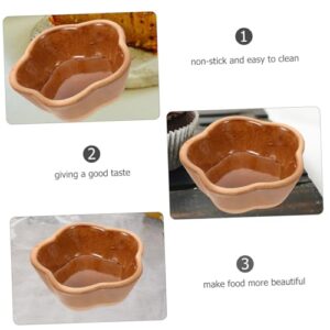 GRIRIW Plum Blossom Cake Stamp Mold Cute Bowl Oven Egg Cup Creme Brulee Dishes Mini Souffle Dish Mixing Bowl Lahsary Charcuterie Bowl Cooking Utensil Moulder Egg Bite Mold Coffee Ceramics