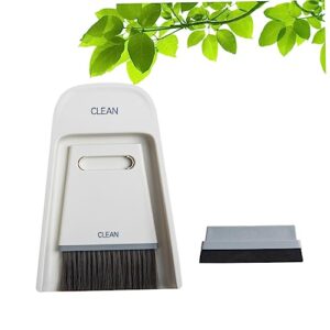 Gogogmee 1 Set Cage Cleaner Countertop Broom Dustpan Small Dustpan Brush Desktop Cleaning Broom Soft Bristle Broom Tiny Cleaning Broom Table Sweep Broom Mini Broom and Dustpan White