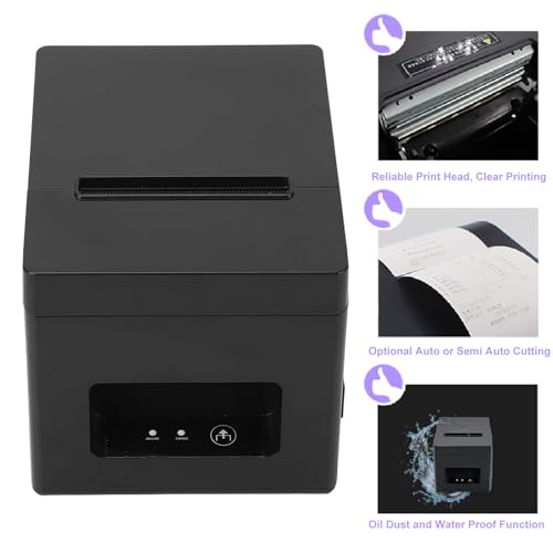 Srliya USB ESC POS Receipt Printer, High Speed Printing, User Friendly Design, Wide Application, Wall Mountable, Support XP, WIN7, WIN8, (US Plug 100-240V)