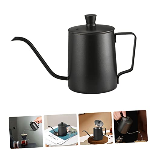 VINTORKY 1pc Coffee Maker Coffee Dripper Pot Beverage Pitcher Practical Coffee Pot Nspressso Drip Coffee Kettle Retro Coffee Maker Espresso Machine Stovetop Teapot Black