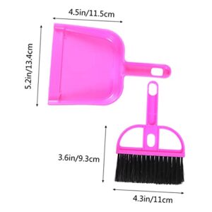 Outanaya Cleaning Tools Computer Keyboard Broom Computer Dustpan Small Camping Broom Cage Cleaner Mini Dustpan and Brush Mini Keyboard Brush Dustpan Short Handle Mini Brush Sofa Brooms Rosy