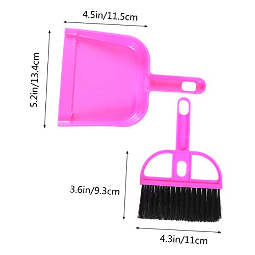 Outanaya Cleaning Tools Computer Keyboard Broom Computer Dustpan Small Camping Broom Cage Cleaner Mini Dustpan and Brush Mini Keyboard Brush Dustpan Short Handle Mini Brush Sofa Brooms Rosy